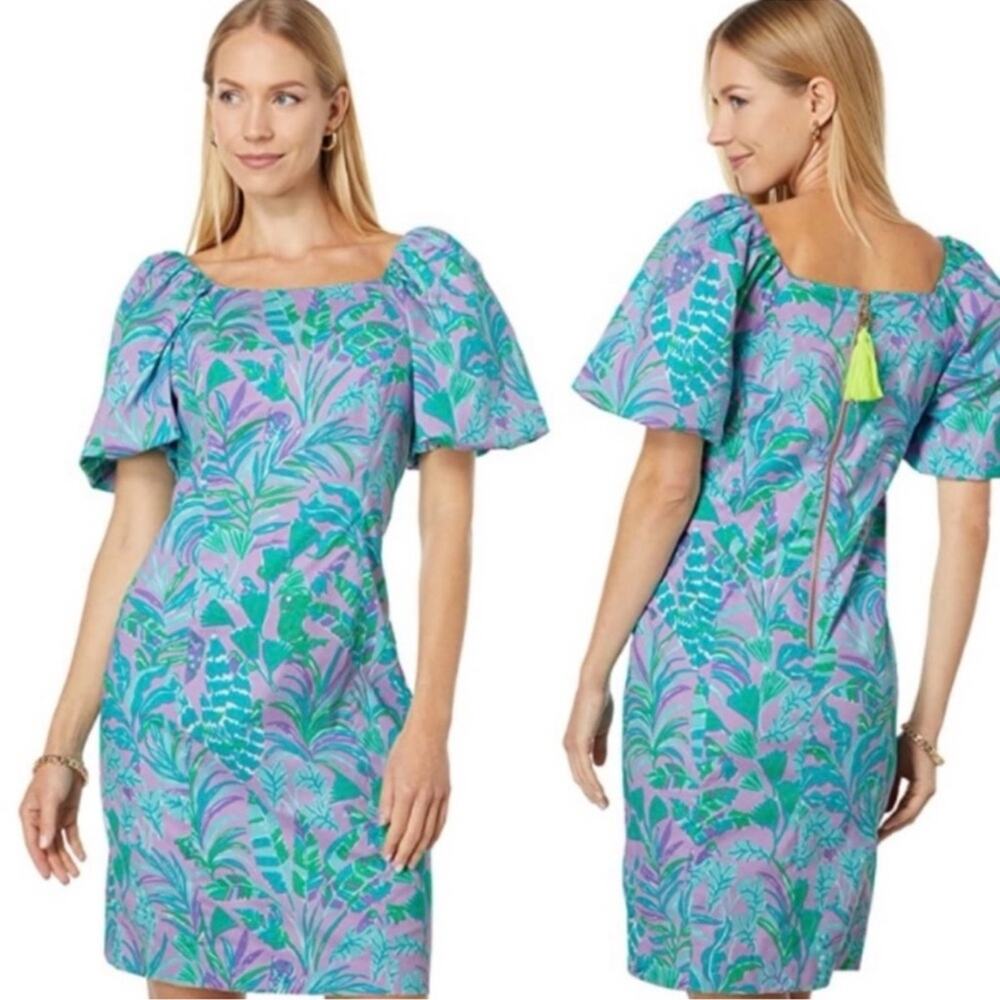 Lilly Pulitzer Lettie Short Sleeve Dress Purple Iris On the Chase Size 10 - Picture 1 of 8
